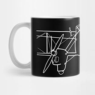 DH Dragon Rapide 1930s classic aircraft white outline graphic Mug